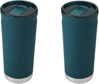 18 oz Insulated Coffee Mug with Handle & Flow Motion Lid, 18/8 Stainless Steel Vacuum Travel Tumbler, Cup Holder Friendly, Keeps Hot 6 Hours，Black