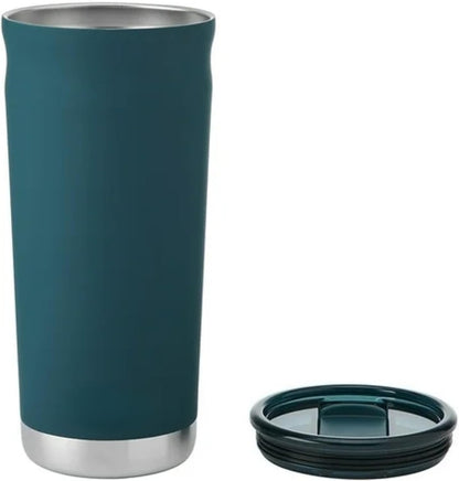 18 oz Insulated Coffee Mug with Handle & Flow Motion Lid, 18/8 Stainless Steel Vacuum Travel Tumbler, Cup Holder Friendly, Keeps Hot 6 Hours，Black