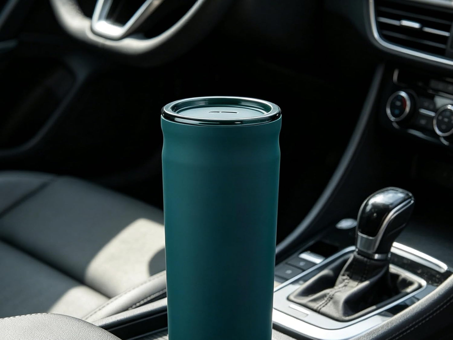 18 oz Insulated Coffee Mug with Handle & Flow Motion Lid, 18/8 Stainless Steel Vacuum Travel Tumbler, Cup Holder Friendly, Keeps Hot 6 Hours，Black