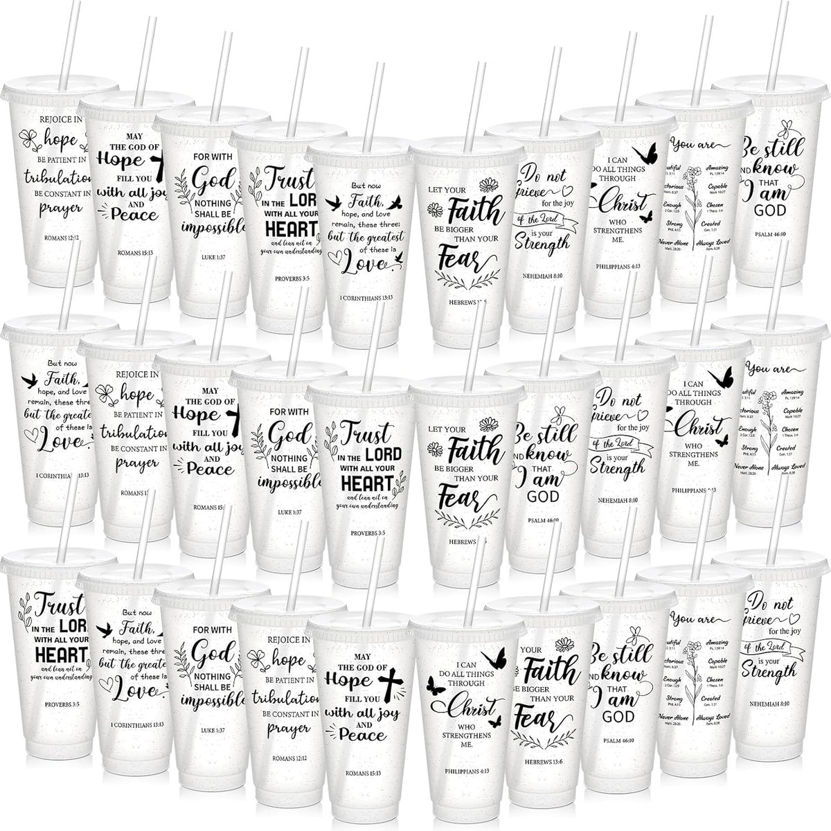 30 Pcs Christian Gifts Cups Bulk for Women, Fresh Color, Bible