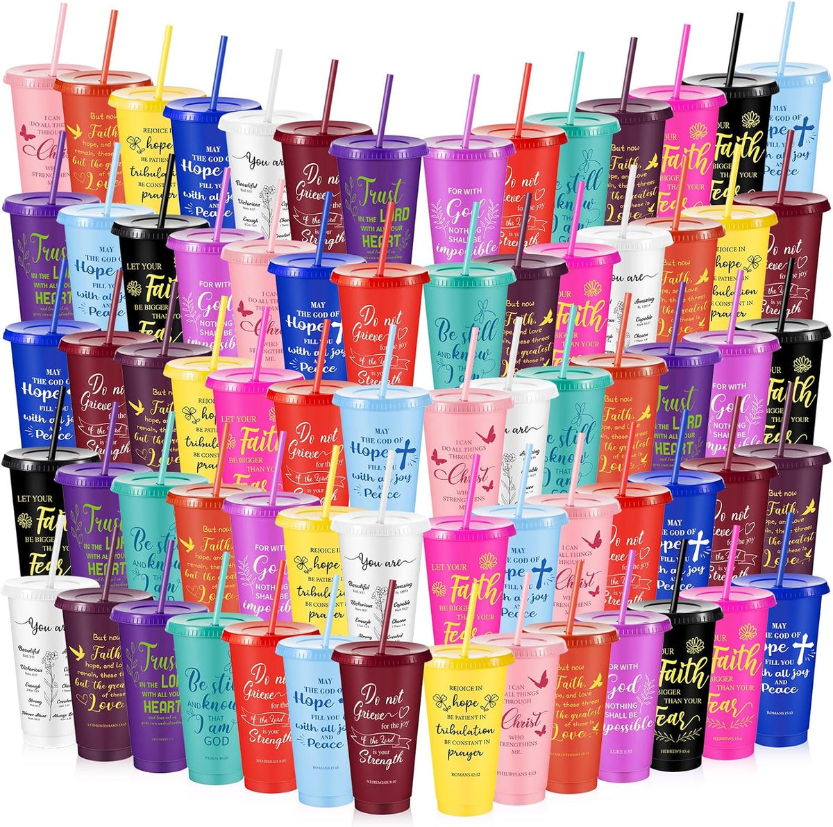 30 Pcs Christian Gifts Cups Bulk for Women, Fresh Color, Bible