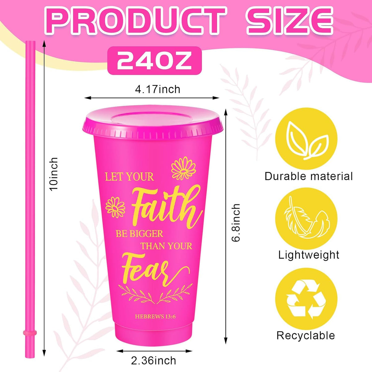 30 Pcs Christian Gifts Cups Bulk for Women, Fresh Color, Bible