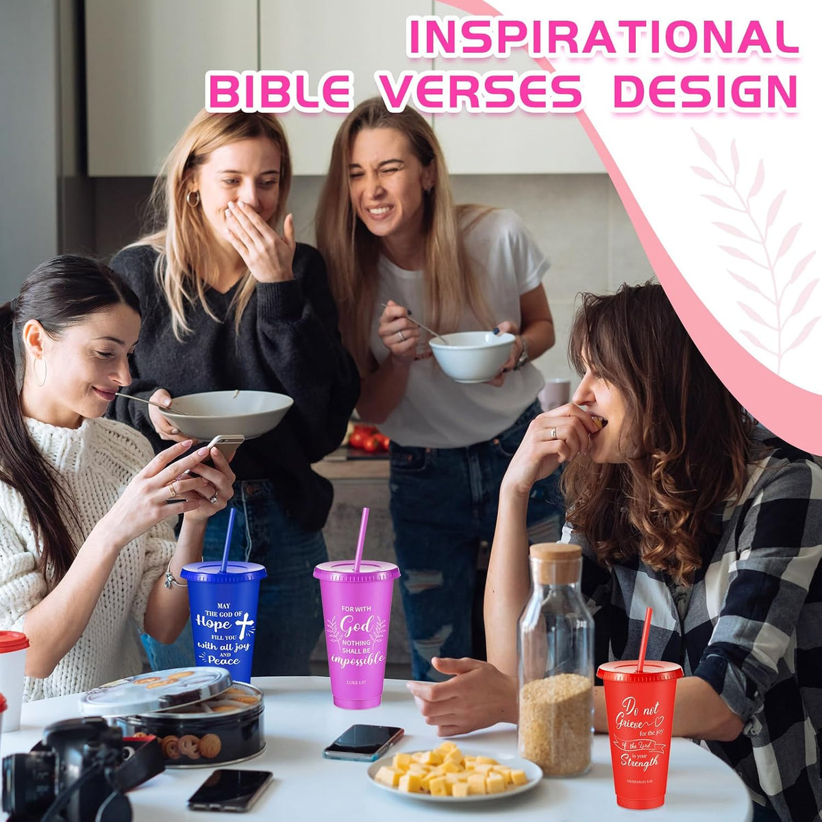 30 Pcs Christian Gifts Cups Bulk for Women, Fresh Color, Bible