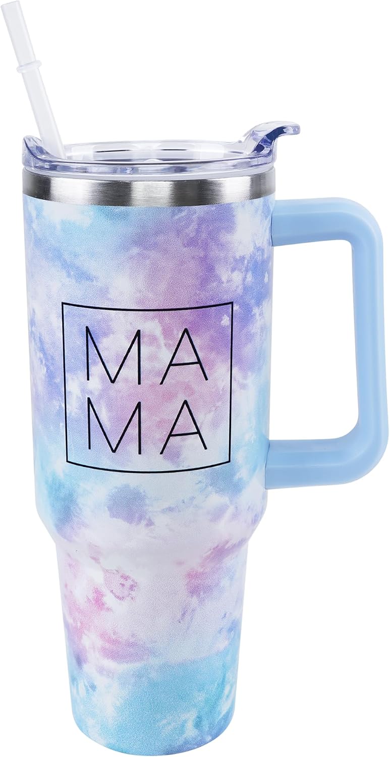 40 oz Tumbler with Handle and Straw Lid Leak Proof