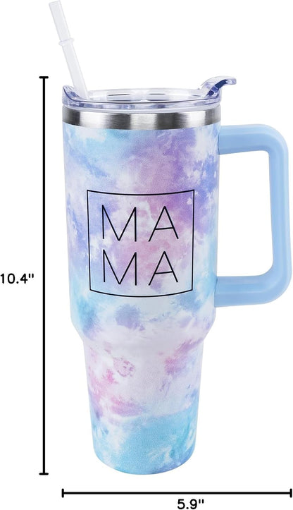 40 oz Tumbler with Handle and Straw Lid Leak Proof