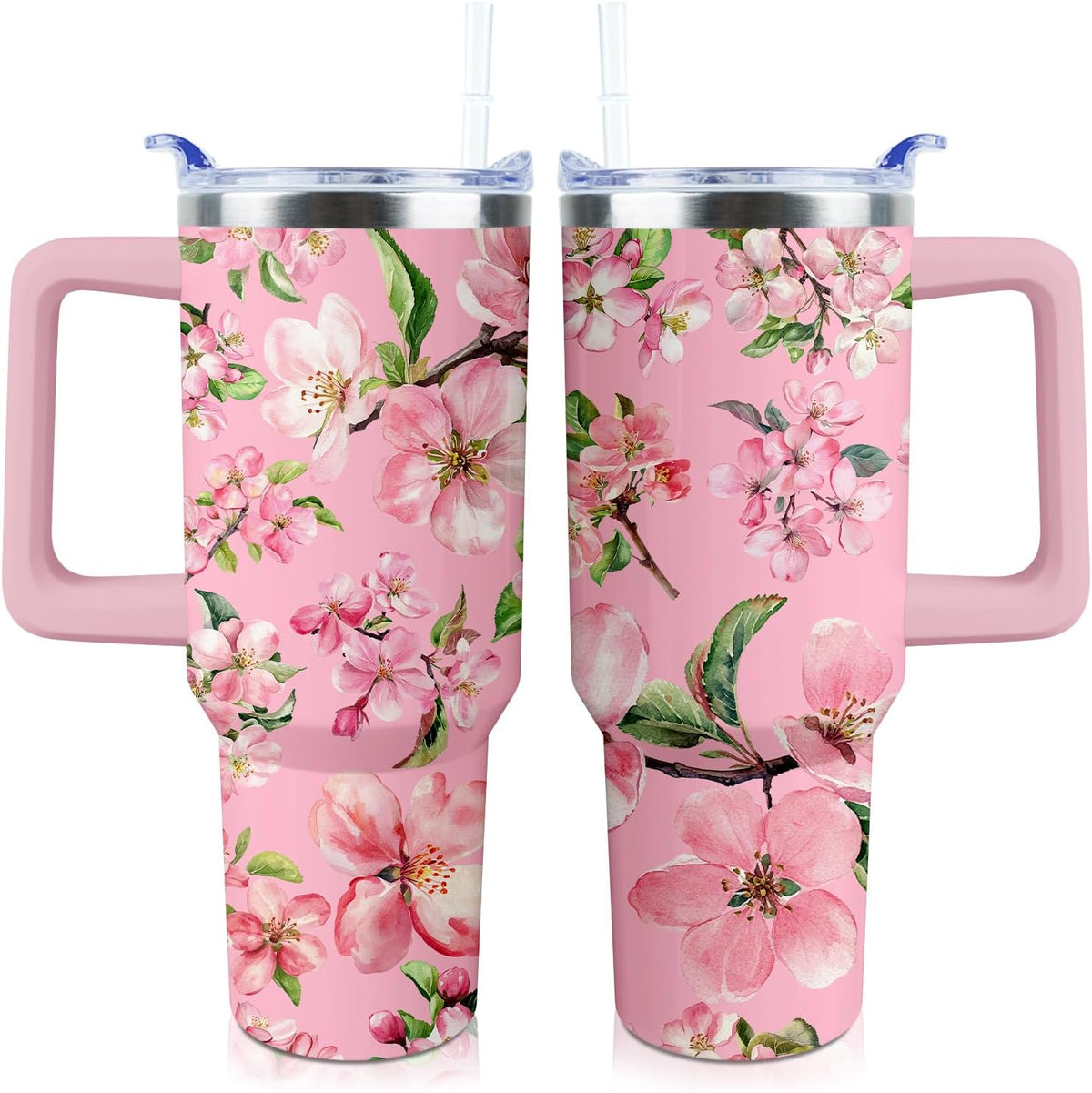 40 oz Tumbler with Handle and Straw Lid Leak Proof