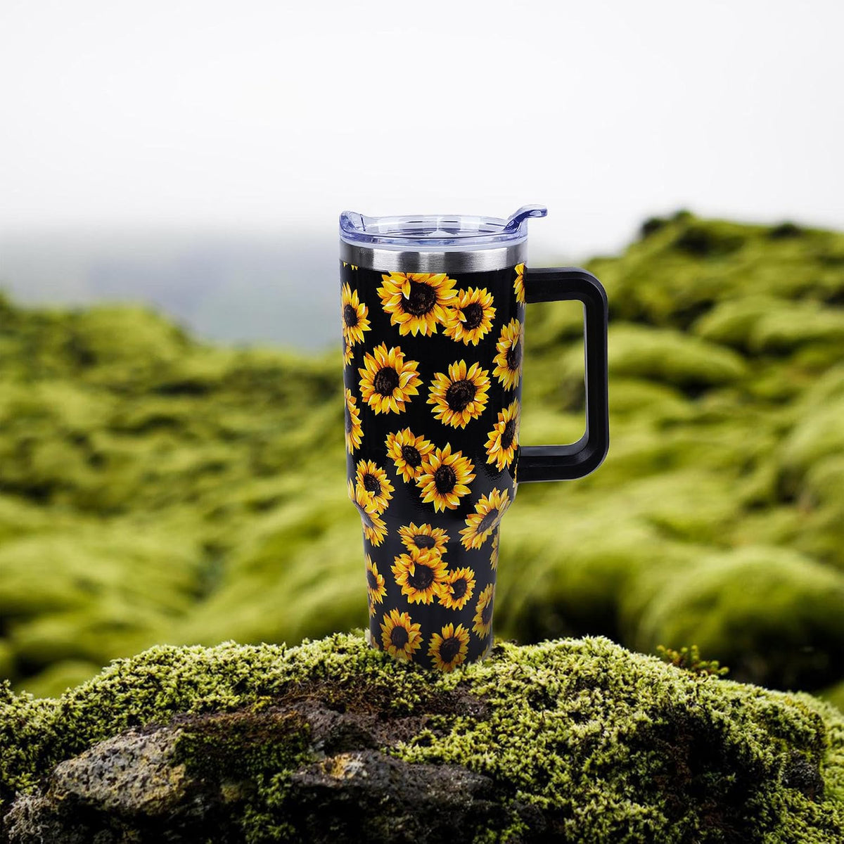 40 oz Tumbler with Handle and Straw Lid Leak Proof