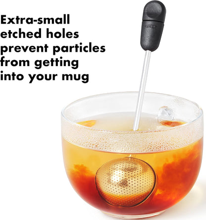 Brew Twisting Ball Tea Infuser - Fine Mesh, Stainless Steel