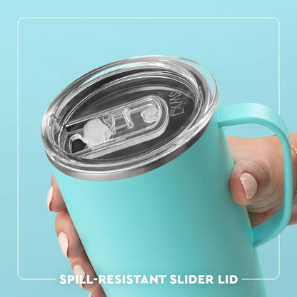 18oz Insulated Travel Mug with Handle & Lid, Primrose | Triple Insulated Stainless Steel - Handle & Lid Included - Keeps Coffee Hot or Cold - Cup Holder Friendly