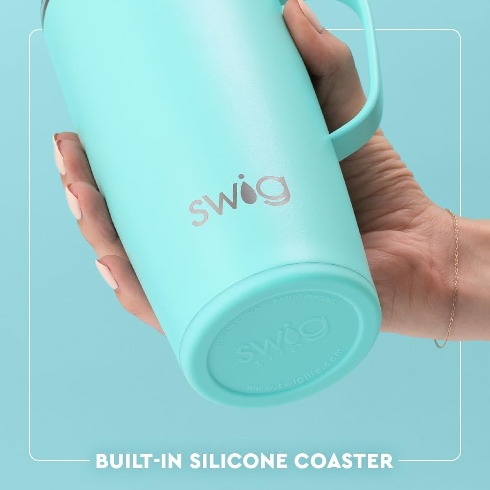 18oz Insulated Travel Mug with Handle & Lid, Primrose | Triple Insulated Stainless Steel - Handle & Lid Included - Keeps Coffee Hot or Cold - Cup Holder Friendly