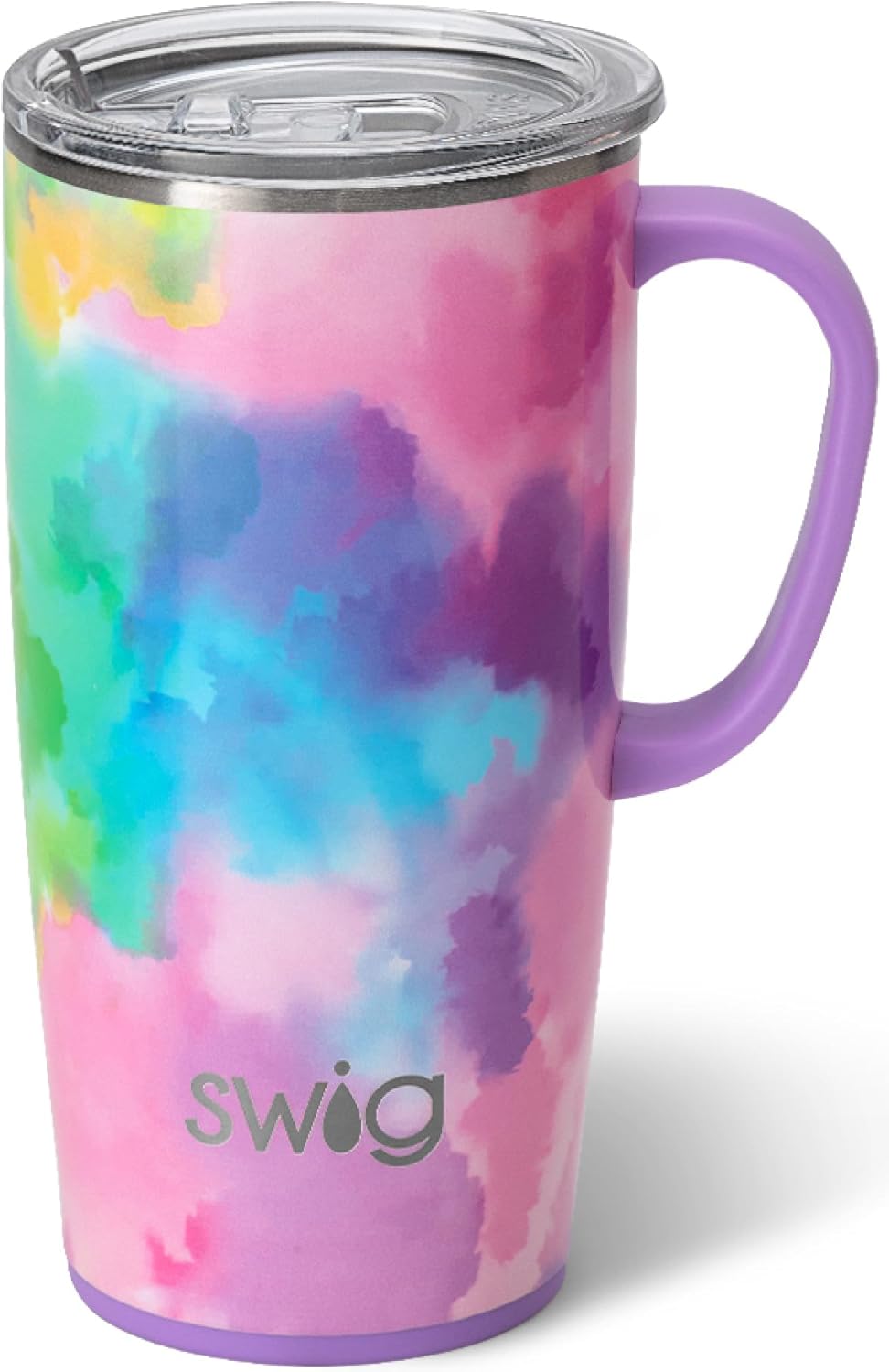 18oz Insulated Travel Mug with Handle & Lid, Primrose | Triple Insulated Stainless Steel - Handle & Lid Included - Keeps Coffee Hot or Cold - Cup Holder Friendly