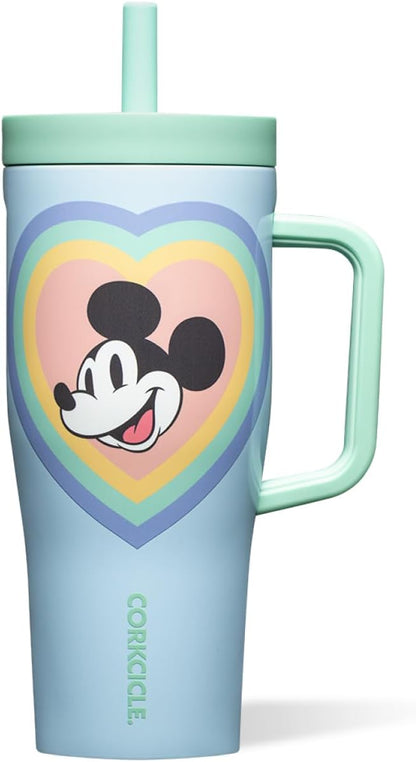 Cruiser Tumbler with Handle, 22 oz, Disney Mickey Retro Rainbow