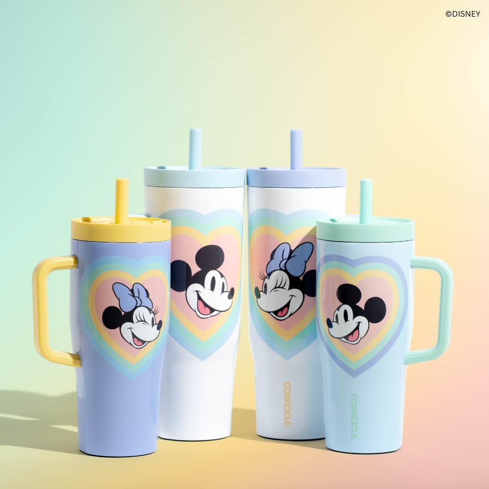 Cruiser Tumbler with Handle, 22 oz, Disney Mickey Retro Rainbow