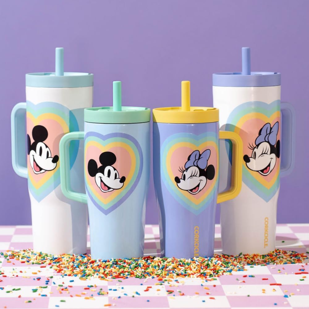 Cruiser Tumbler with Handle, 22 oz, Disney Mickey Retro Rainbow