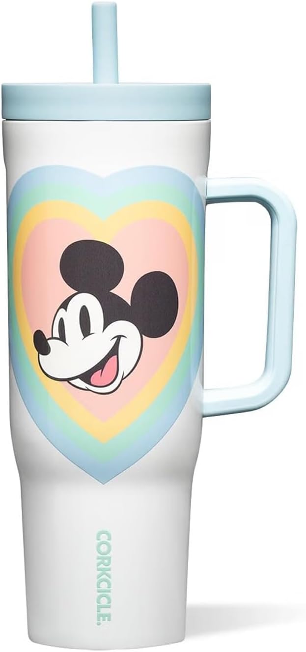 Cruiser Tumbler with Handle, 22 oz, Disney Mickey Retro Rainbow