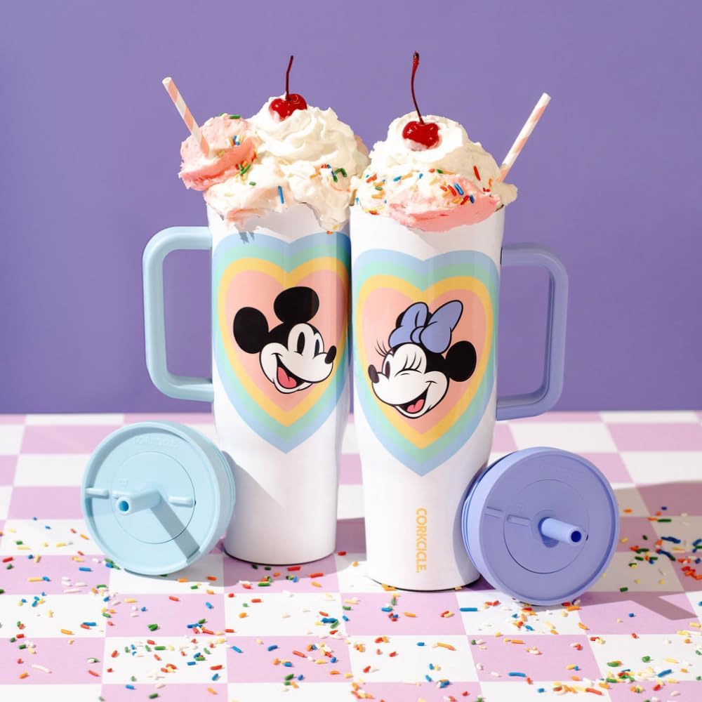 Cruiser Tumbler with Handle, 22 oz, Disney Mickey Retro Rainbow
