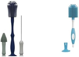 Dr. Brown's Silicone Cleaning Brush Set with Bottle, Spout, and Straw Brush, 3 Brushes to Clean Baby Bottles, Spouts, Nipples, and Straws, BPA Free – 3-Pack