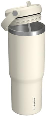 Hydrapeak Nomad 32oz Insulated Stainless Steel Travel Tumbler with Handle & Straw Lid, Leakproof, Cupholder Friendly, Keeps Drinks Cold 24 Hours, Reusable Bottle for Daily Hydration (Pale Sage)