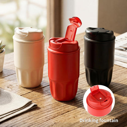 Stainless steel insulated Tumbler Portable leak-proof coffee mug 18oz sports water Bottle suitable for car cup holder BPA-free insulated water bottle for sports，school，travel，Grey landscape