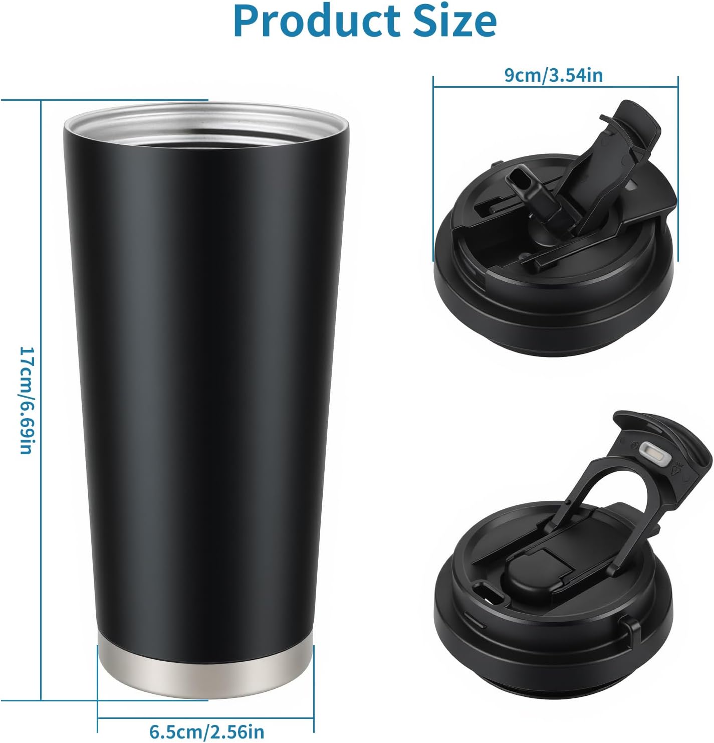 Stainless steel insulated Tumbler Portable leak-proof coffee mug 18oz sports water Bottle suitable for car cup holder BPA-free insulated water bottle for sports，school，travel，Grey landscape