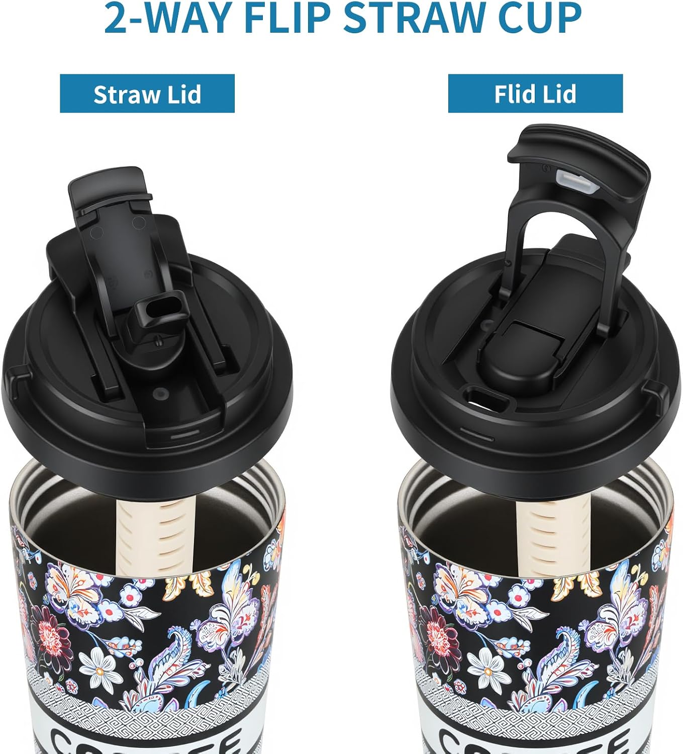Stainless steel insulated Tumbler Portable leak-proof coffee mug 18oz sports water Bottle suitable for car cup holder BPA-free insulated water bottle for sports，school，travel，Grey landscape