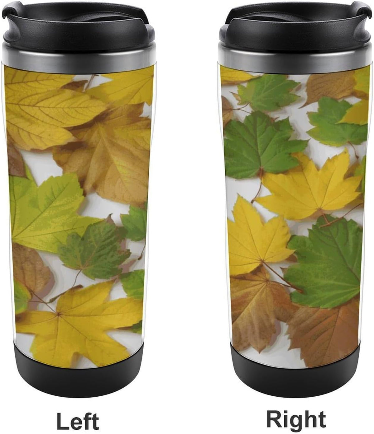 Leaves Stainless Steel Tumbler Vacuum Insulated Travel Mug with Leak-proof Lid Reusable Coffee Cup Or Water Bottle Fits Most Car Cup Holder Holiday Gift 380 Ml