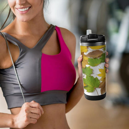 Leaves Stainless Steel Tumbler Vacuum Insulated Travel Mug with Leak-proof Lid Reusable Coffee Cup Or Water Bottle Fits Most Car Cup Holder Holiday Gift 380 Ml