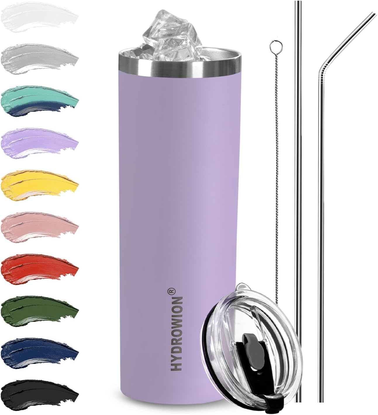 Triple-Insulated Tumblers - Stainless Steel with Lid and Straw, 20 oz Water Bottle, Stainless Steel Cups, Coffee Travel Mug for Home & Office Black