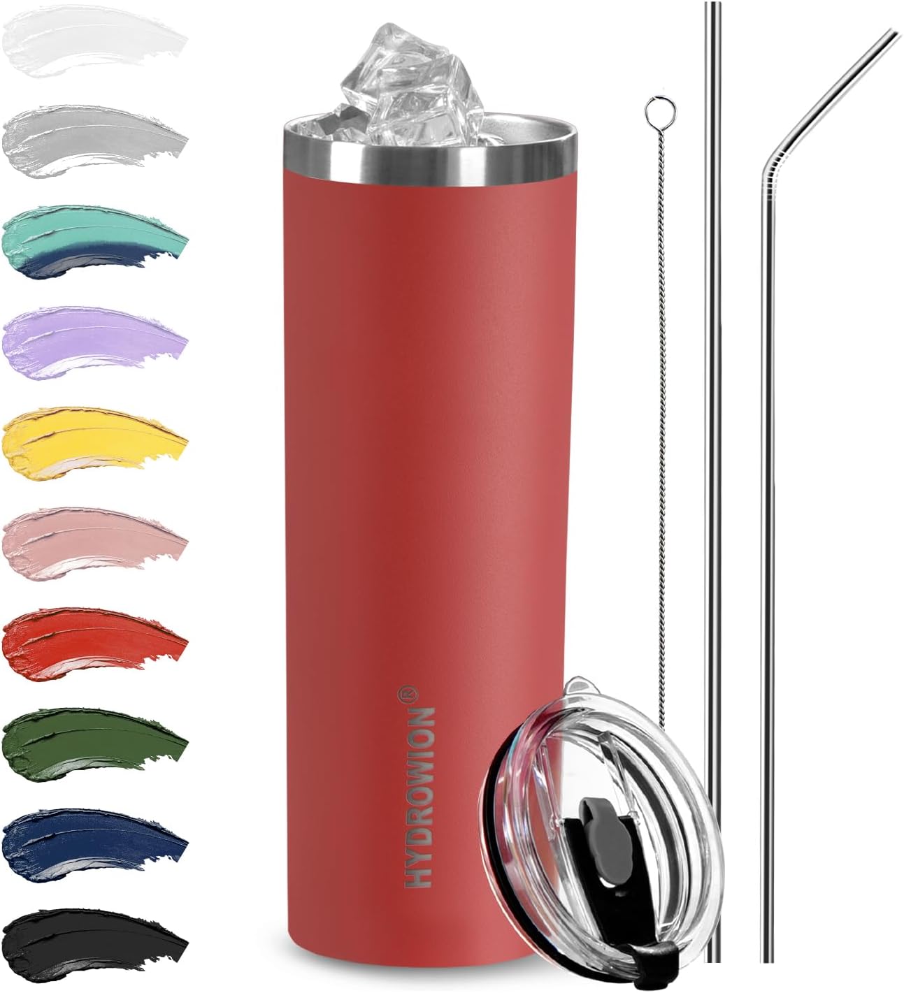 Triple-Insulated Tumblers - Stainless Steel with Lid and Straw, 20 oz Water Bottle, Stainless Steel Cups, Coffee Travel Mug for Home & Office Black