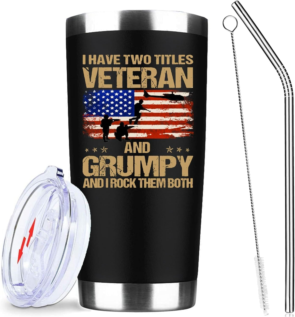 20oz Selective Hearing Sarcastic Black Stainless Steel Tumbler with Lid | Double Wall Insulated Mug, Funny Office Humor Quote Print Design, Novelty Coworker Gift for Men Women, Fits Birthday Xmas
