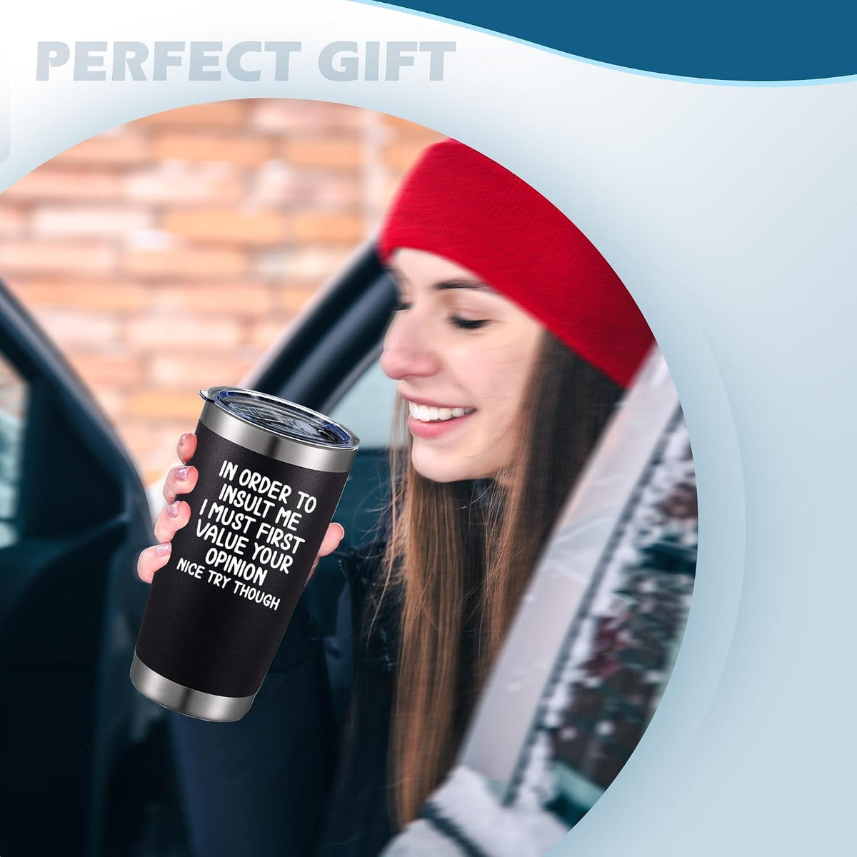 20oz Selective Hearing Sarcastic Black Stainless Steel Tumbler with Lid | Double Wall Insulated Mug, Funny Office Humor Quote Print Design, Novelty Coworker Gift for Men Women, Fits Birthday Xmas