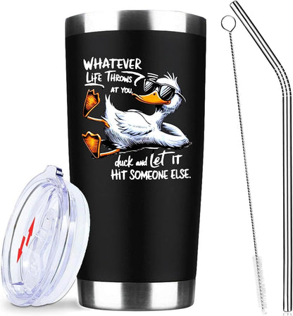 20oz Selective Hearing Sarcastic Black Stainless Steel Tumbler with Lid | Double Wall Insulated Mug, Funny Office Humor Quote Print Design, Novelty Coworker Gift for Men Women, Fits Birthday Xmas