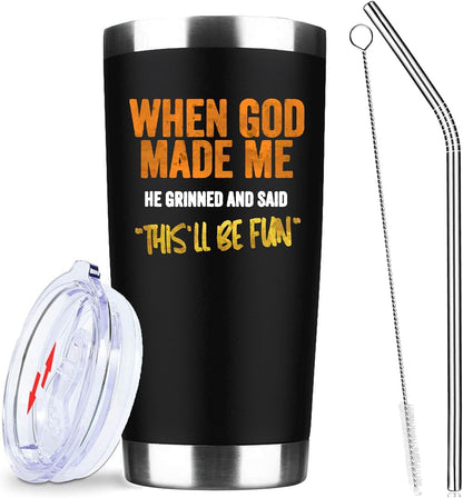 20oz Selective Hearing Sarcastic Black Stainless Steel Tumbler with Lid | Double Wall Insulated Mug, Funny Office Humor Quote Print Design, Novelty Coworker Gift for Men Women, Fits Birthday Xmas