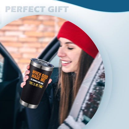 20oz Selective Hearing Sarcastic Black Stainless Steel Tumbler with Lid | Double Wall Insulated Mug, Funny Office Humor Quote Print Design, Novelty Coworker Gift for Men Women, Fits Birthday Xmas