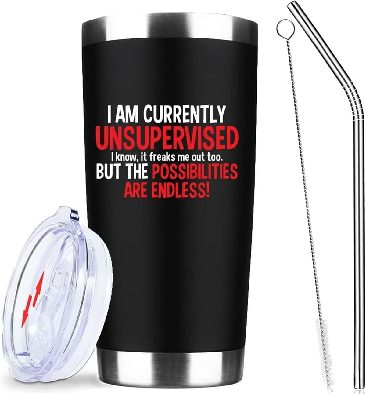 20oz Selective Hearing Sarcastic Black Stainless Steel Tumbler with Lid | Double Wall Insulated Mug, Funny Office Humor Quote Print Design, Novelty Coworker Gift for Men Women, Fits Birthday Xmas