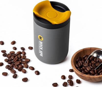 16 oz Travel Coffee Mug, 316 Stainless Steel Vacuum Insulated Tumbler with Leakproof One-Hand Lid, Fits Most Car Cup Holders, Reusable Commuter Cup for Hot and Cold Drinks, Gray