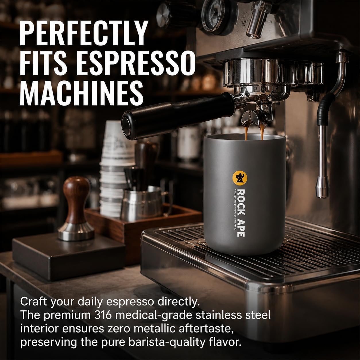 16 oz Travel Coffee Mug, 316 Stainless Steel Vacuum Insulated Tumbler with Leakproof One-Hand Lid, Fits Most Car Cup Holders, Reusable Commuter Cup for Hot and Cold Drinks, Gray