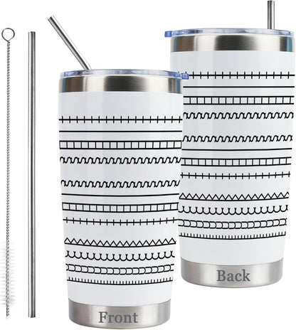 Hidden Message 20oz Insulated Stainless Steel Tumbler with Lid & Straw | Funny Prank Gift for Coworkers, Friends & Family, Ideal White Elephant & Birthday Office Gift
