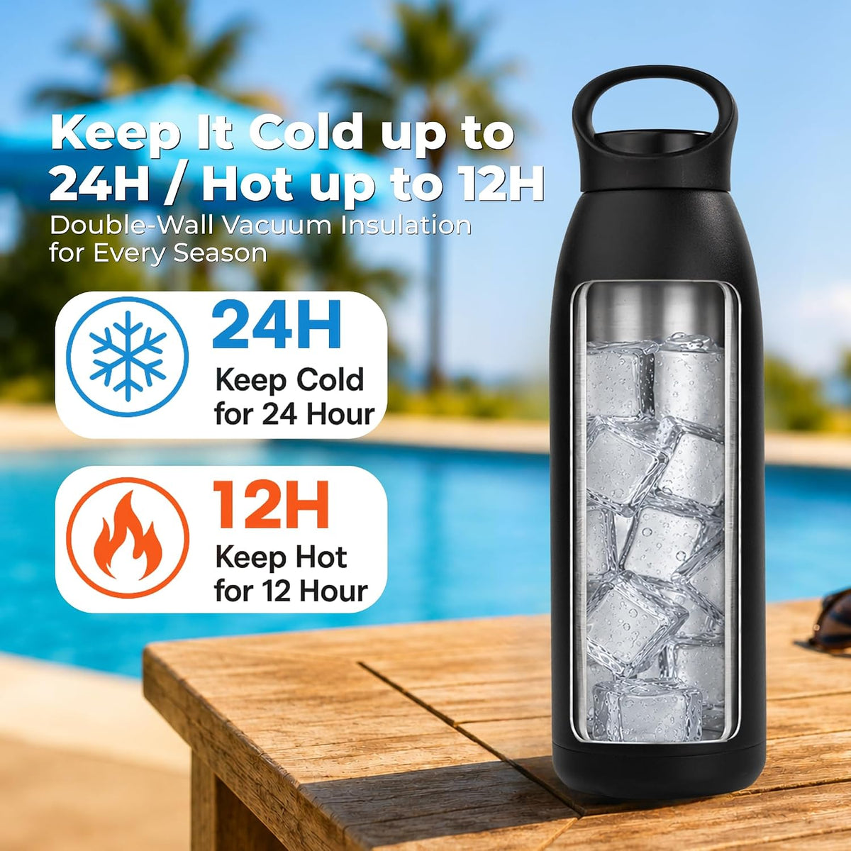 32oz Insulated Stainless Steel Water Bottle with Handle
