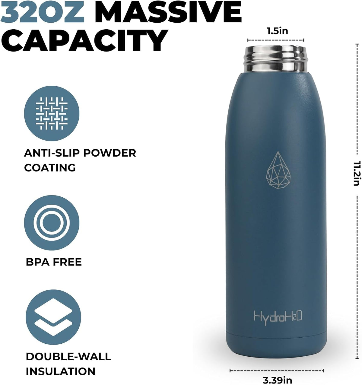 32oz Insulated Stainless Steel Water Bottle with Handle