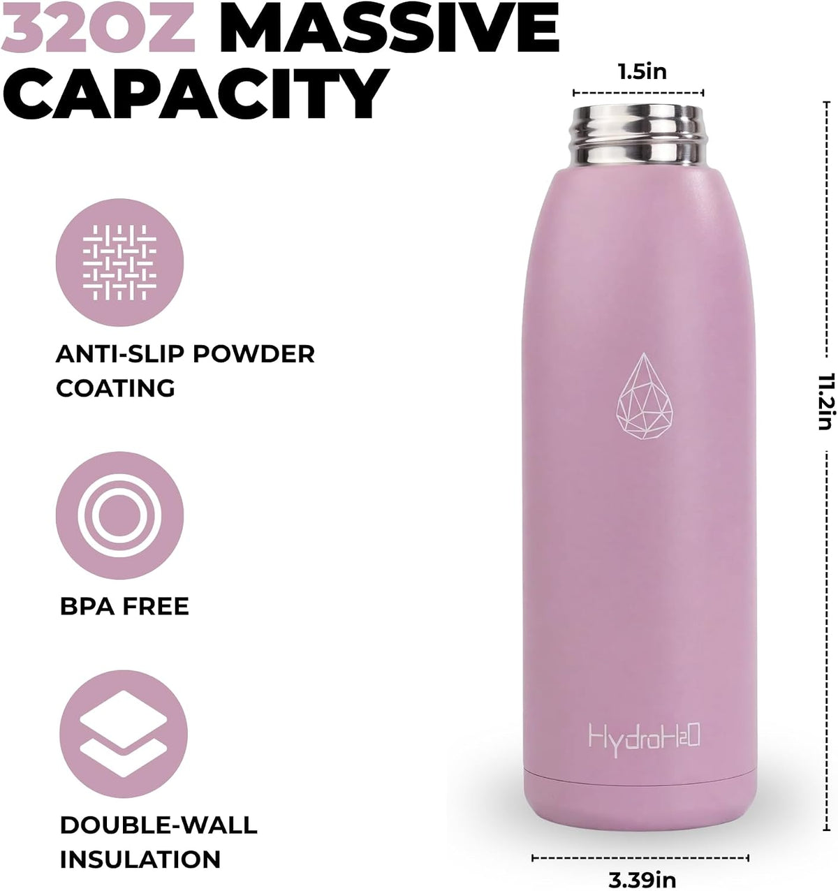 32oz Insulated Stainless Steel Water Bottle with Handle