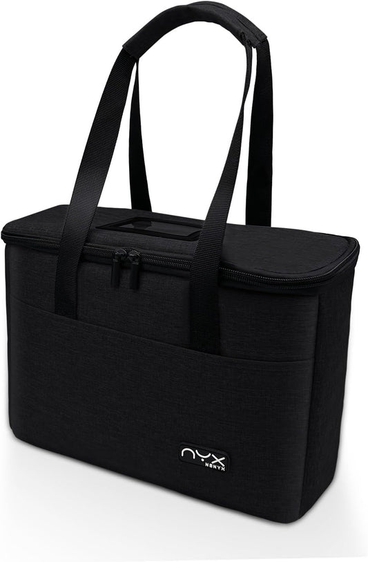 Resuable 3 Cups Drink Carrier for Delivery with Handle and Adjustable Dividers,Insulated Drink Caddy Cup Holder Bag for Take Out,Beverages Carrier Tote with Handle for Outdoors(Black)
