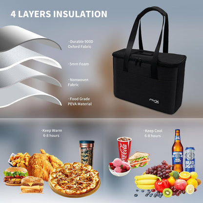 Resuable 3 Cups Drink Carrier for Delivery with Handle and Adjustable Dividers,Insulated Drink Caddy Cup Holder Bag for Take Out,Beverages Carrier Tote with Handle for Outdoors(Black)