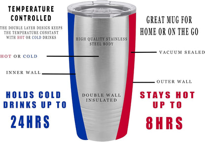 Funny Sarcastic Office Work 20 Oz. Travel Tumbler Mug Cup with Lid Vacuum Insulated Hot or Cold Warning My Sense of Humor May Hurt Feelings