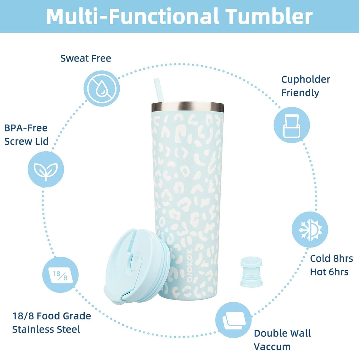 4 Pack 30oz Insulated Tumbler with Lid & Straw, Stainless Steel