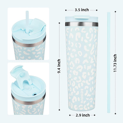 4 Pack 30oz Insulated Tumbler with Lid & Straw, Stainless Steel