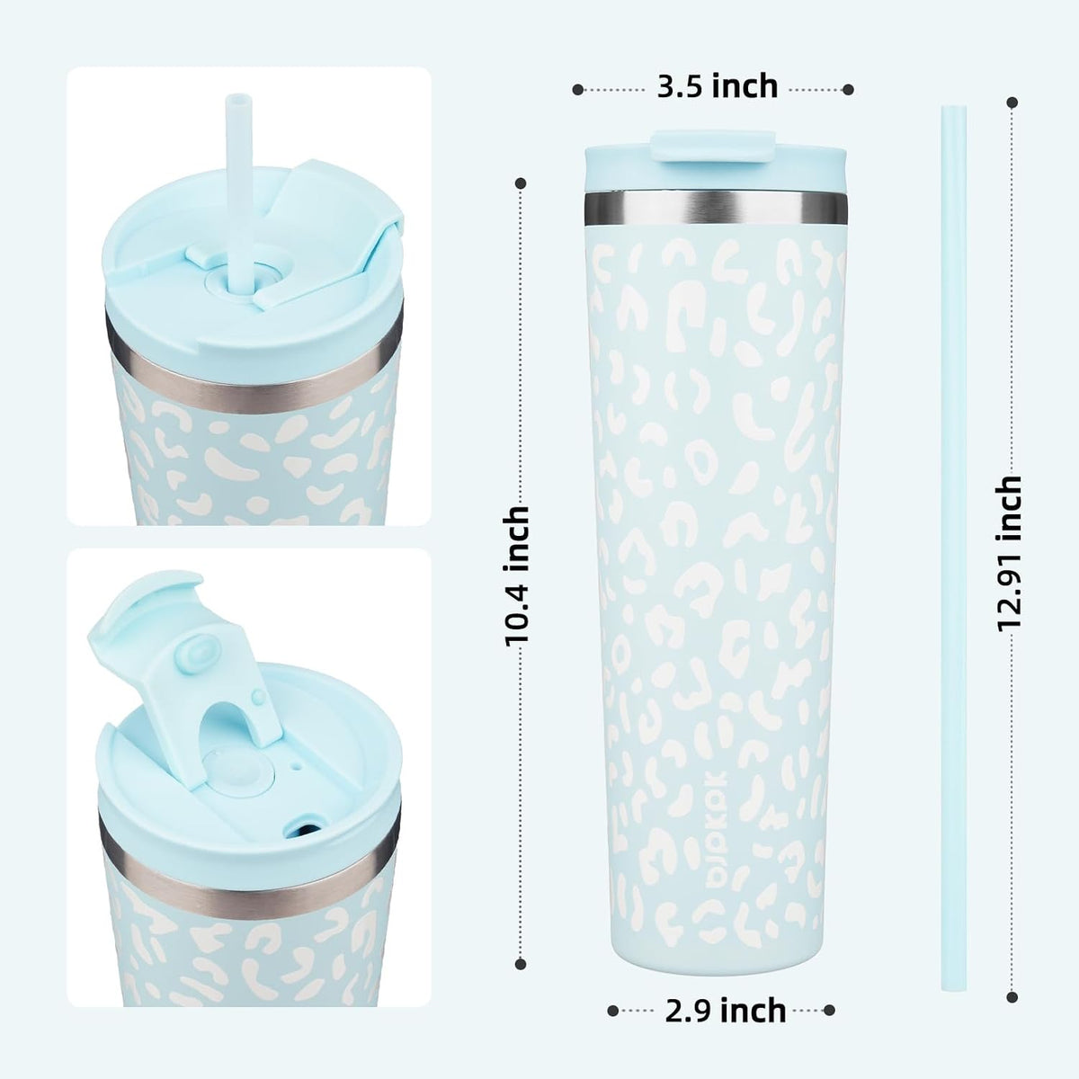 4 Pack 30oz Insulated Tumbler with Lid & Straw, Stainless Steel