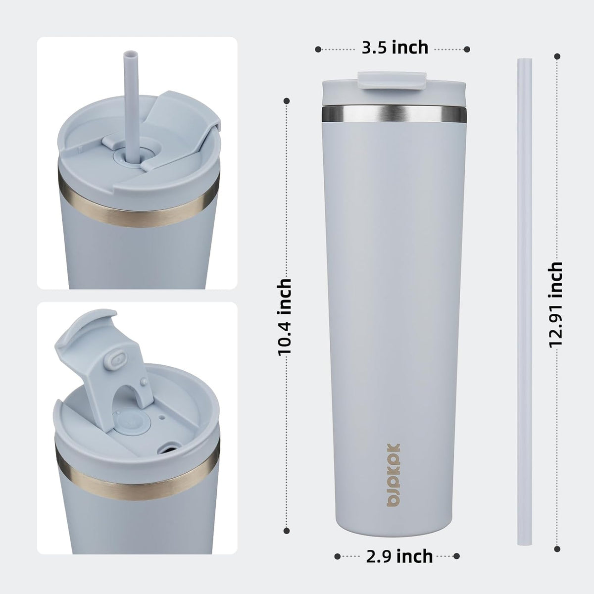 4 Pack 30oz Insulated Tumbler with Lid & Straw, Stainless Steel