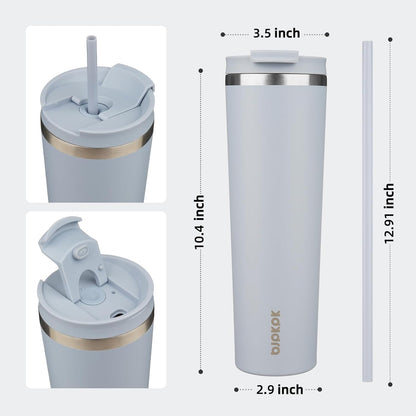 4 Pack 30oz Insulated Tumbler with Lid & Straw, Stainless Steel
