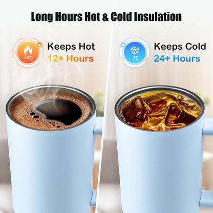 40oz Insulated Tumbler with Handle & Straw, Light Blue | Double-wall vacuum insulation and leakproof, perfect for beach days, camping, road trips, and daily use.